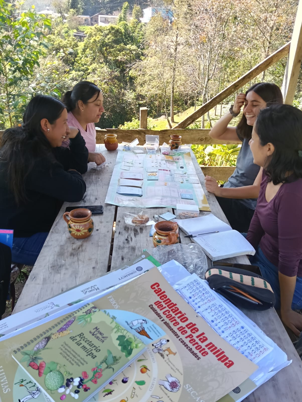 Grupo de tarjetas dispuestas sobre la mesa